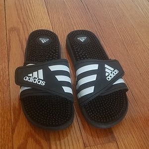 Classic Adidas slip on sandals